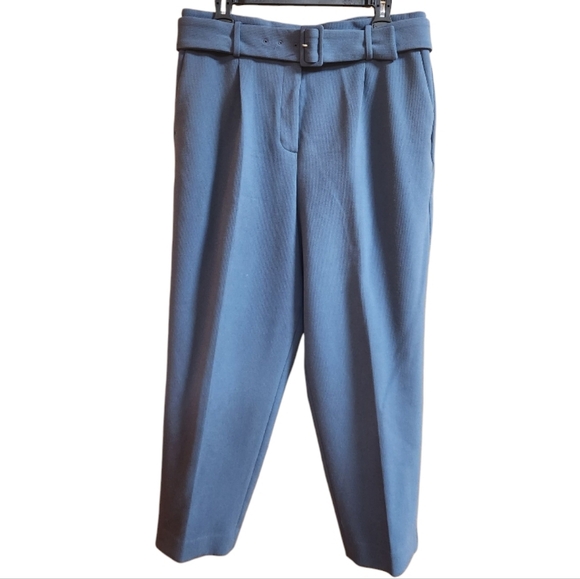 Ann Taylor High-Waisted Blue Tapered Trousers - Picture 3 of 8